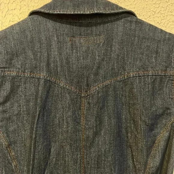 Calvin Klein Jeans dark denim button up dress size small - Picture 3 of 12